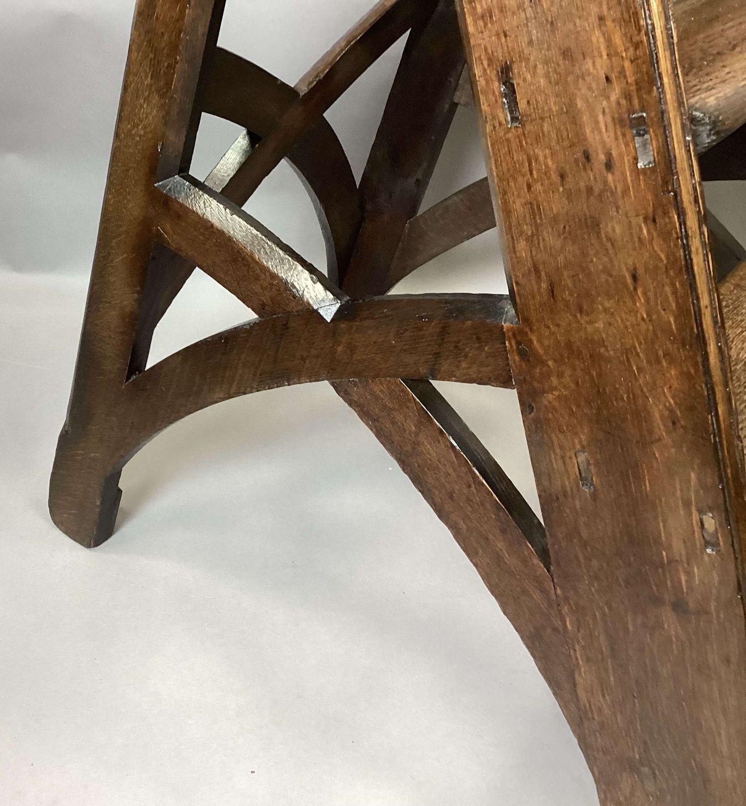 photo furniture Good C19th Gothic Oak Library Steps