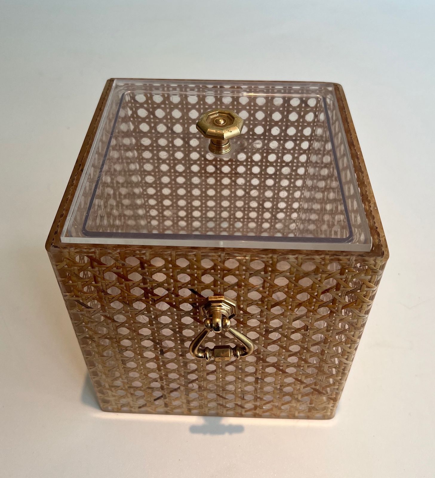 Ice Bucket In Plexiglass And Cannage In The Taste Of Gabriella Crespi photo for sale