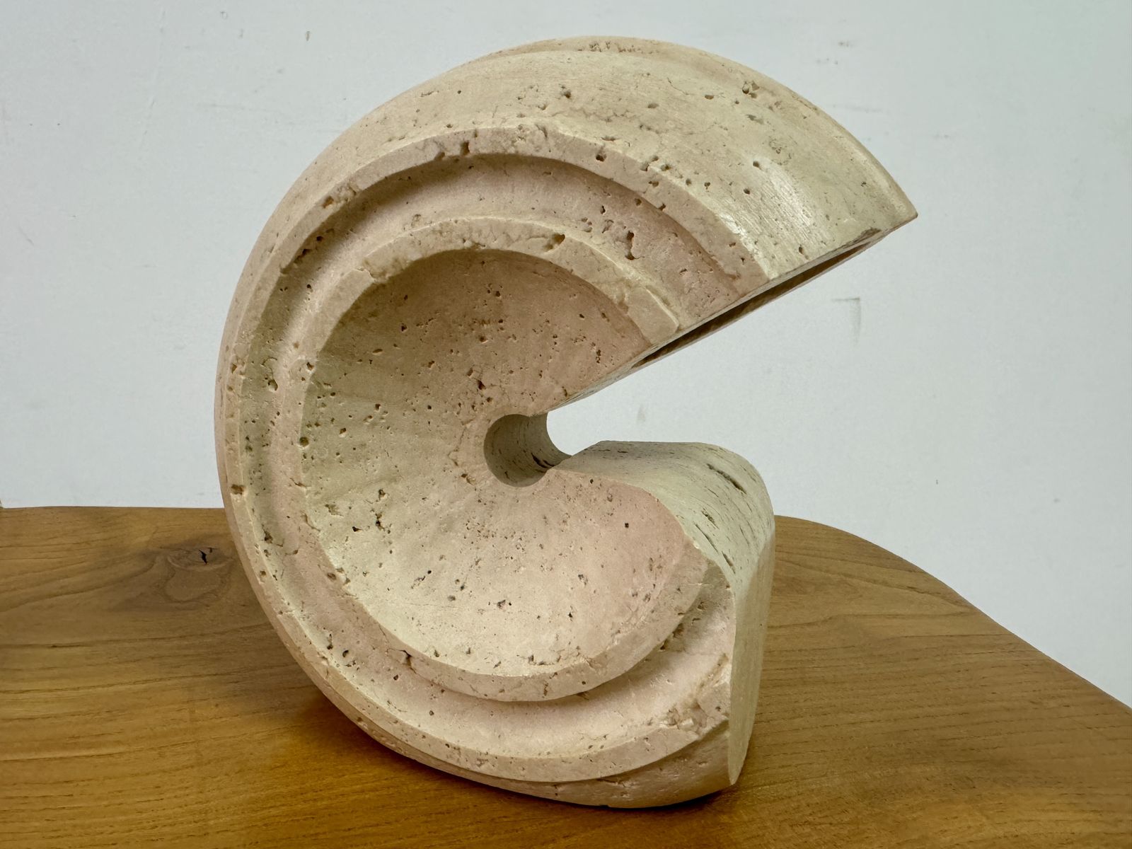 Pair Of Sculptural Travertine Lamps By Giuliano Cesari photo Lighting