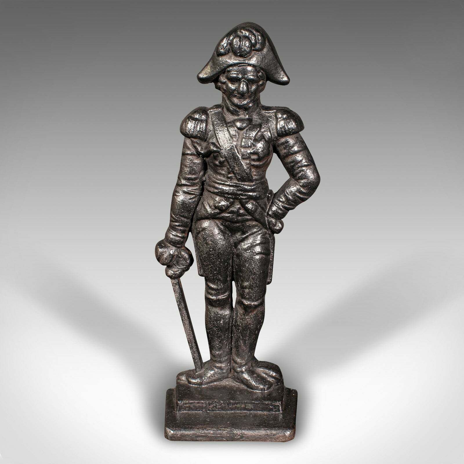 Antique Figural Doorstop, English, Cast Iron, Lord Nelson Door Keeper, Regency photo furniture