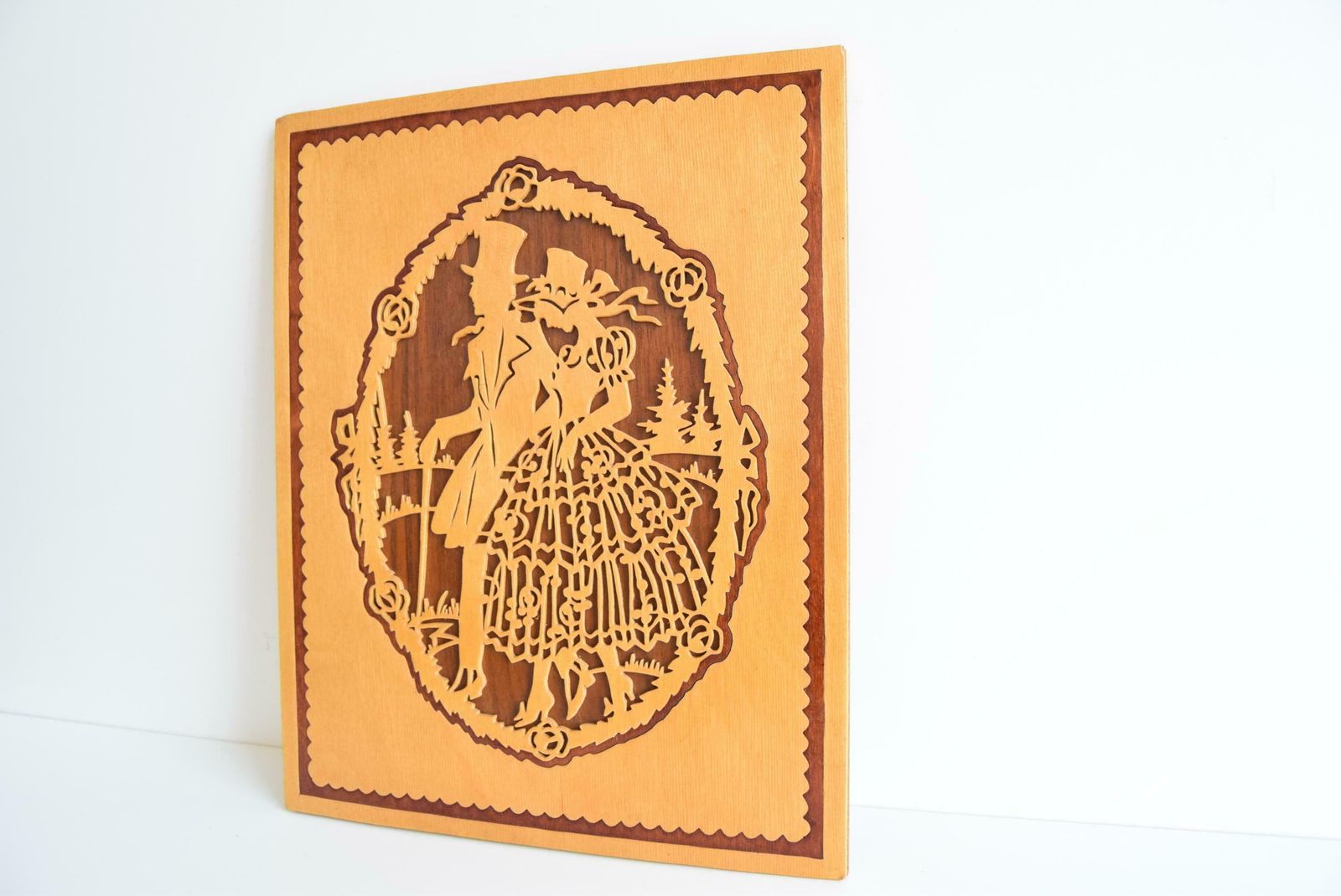 Vintage Wooden Picture, Czechoslovakia, 1950's. photo for sale