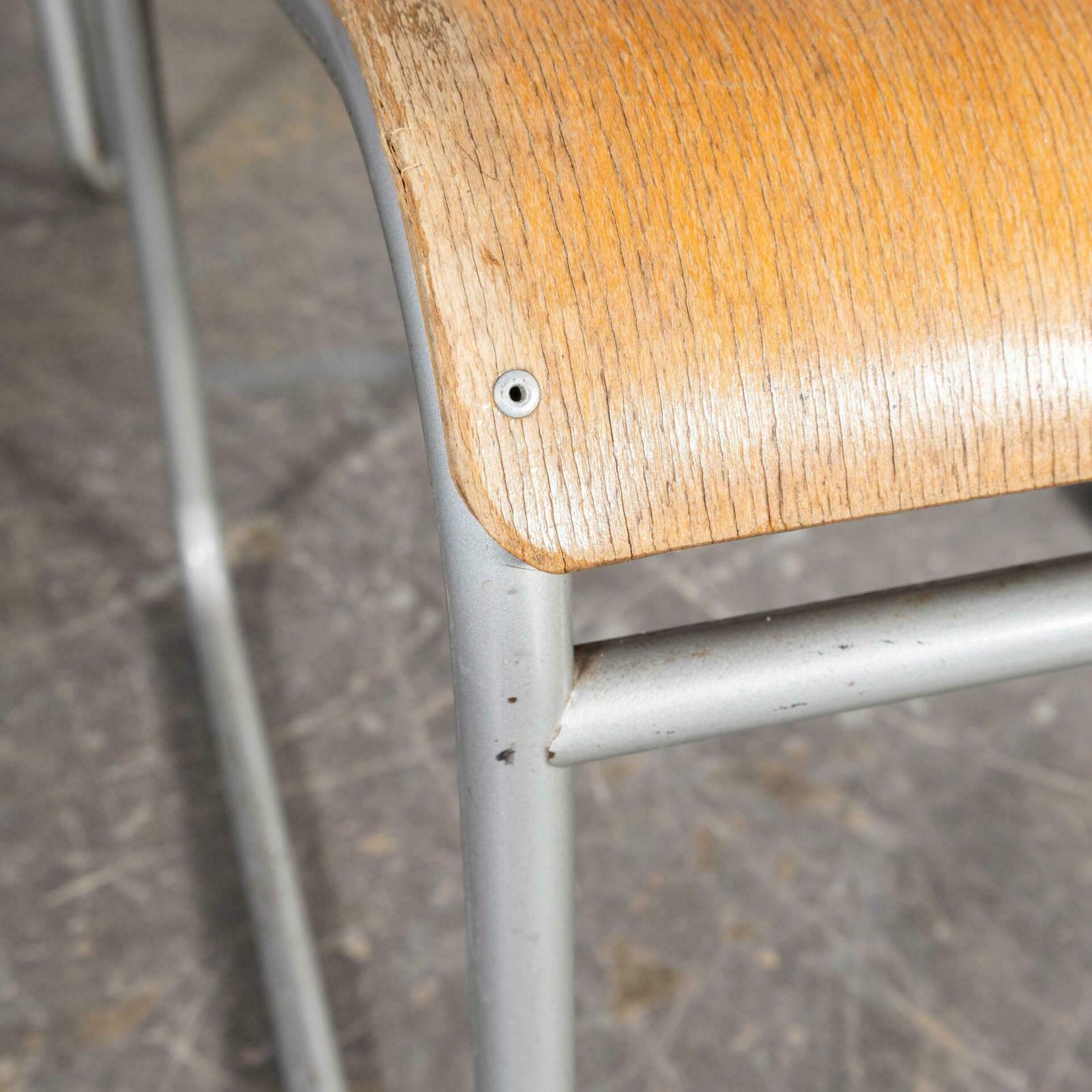 Furniture 1950’s Pel Tubular Grey Metal Dining Chairs photo
