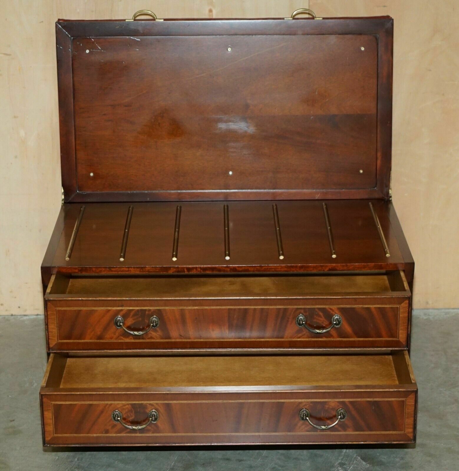 photo buy Mahogany Crocodile Leather Luggage Rack Hall Bench Seat Stool Chest Of Drawers