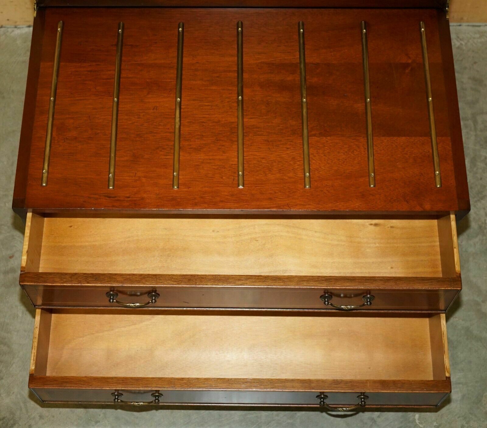 photo vintage Mahogany Crocodile Leather Luggage Rack Hall Bench Seat Stool Chest Of Drawers