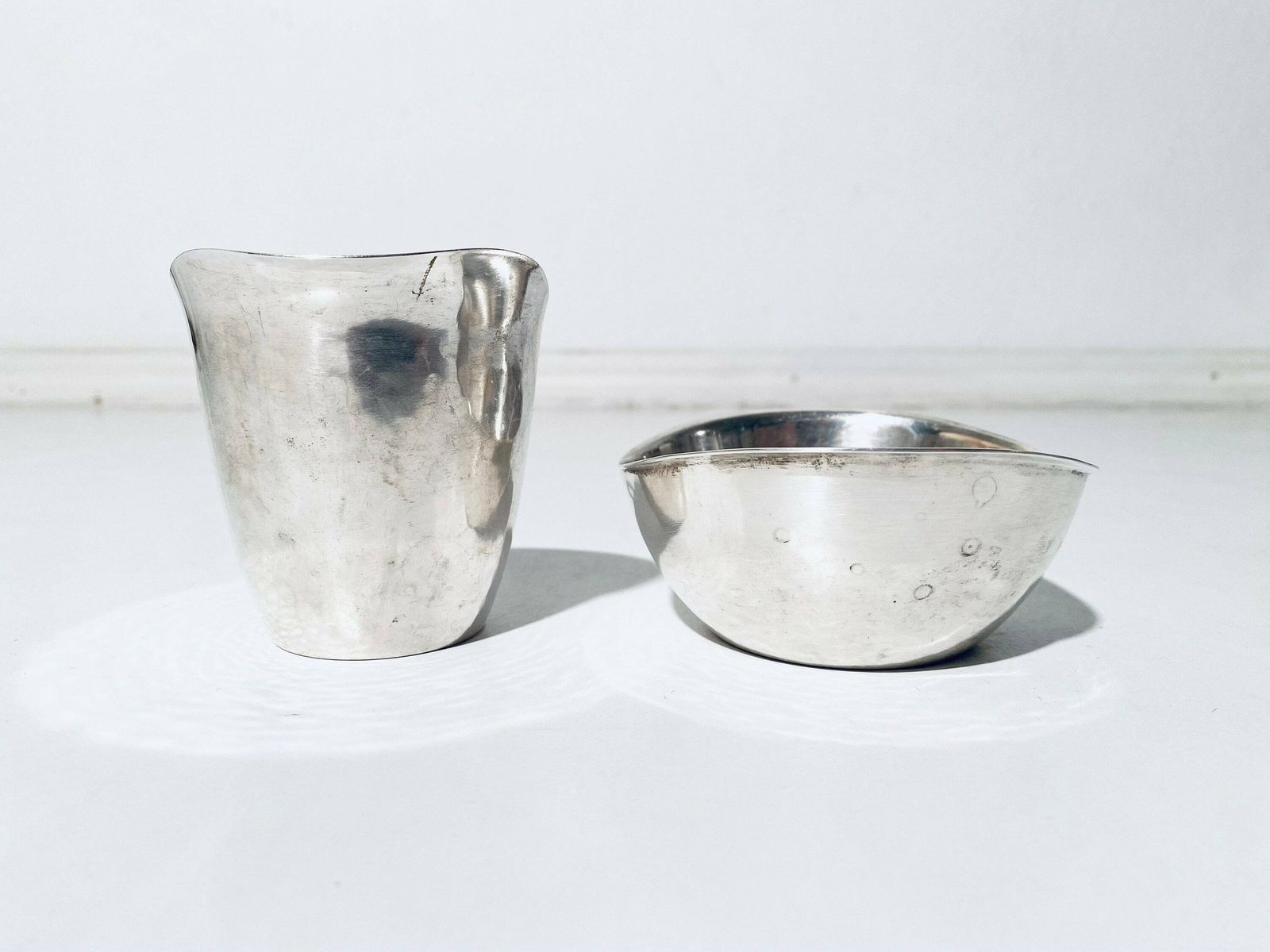Wmf Mid Century Silver Sugar Bowl & Milk Jug With Tray Set / Vintage Kitchen Decor 1950s photo vinterior