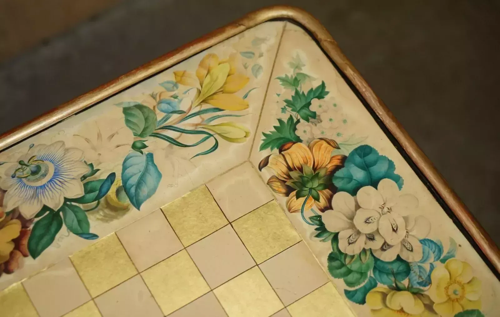 Antique Regency Circa 1810 1820 Gilt Brass & Rosewood Chessboard Chess Table photo vintage