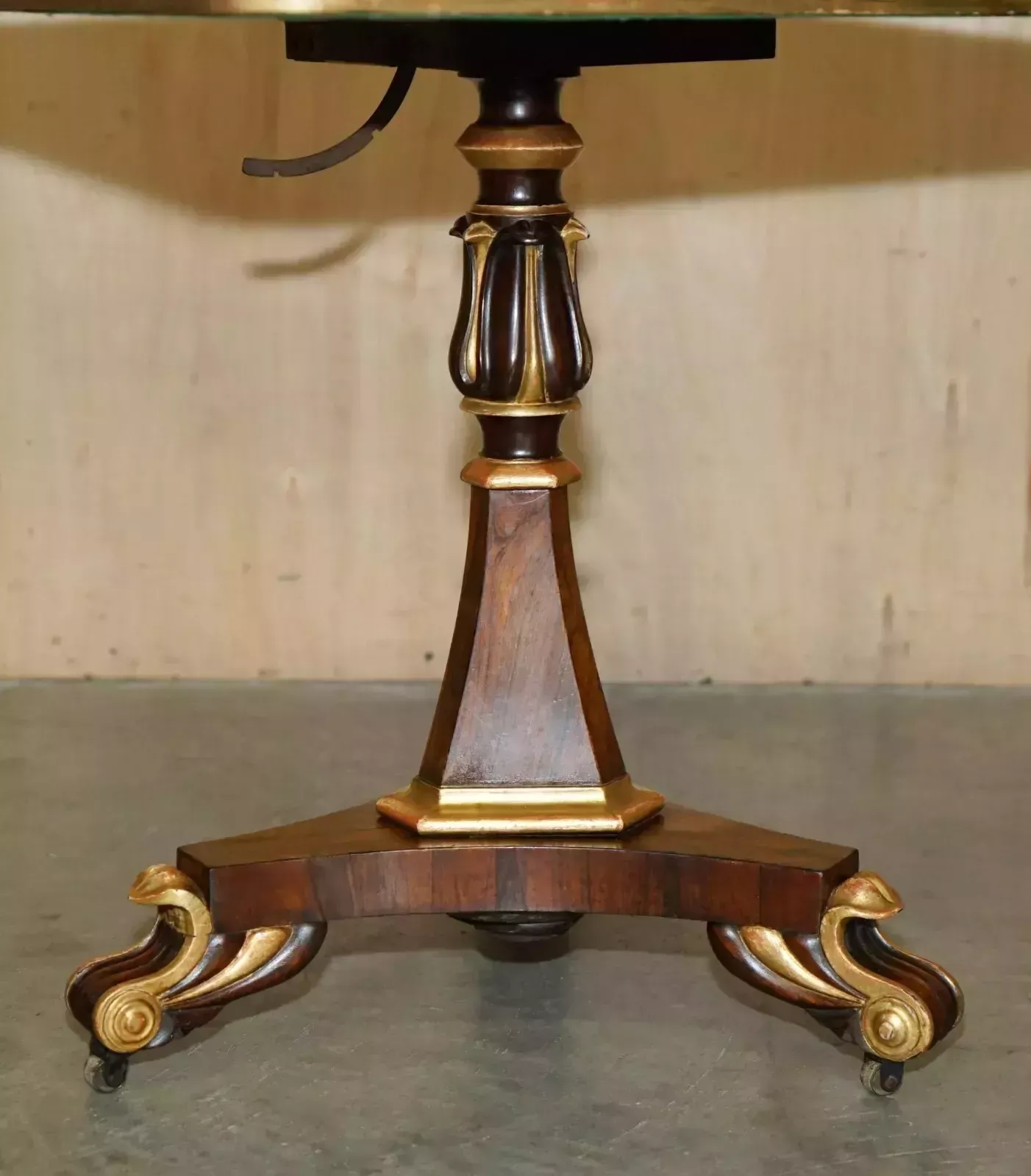 photo for sale Antique Regency Circa 1810 1820 Gilt Brass & Rosewood Chessboard Chess Table