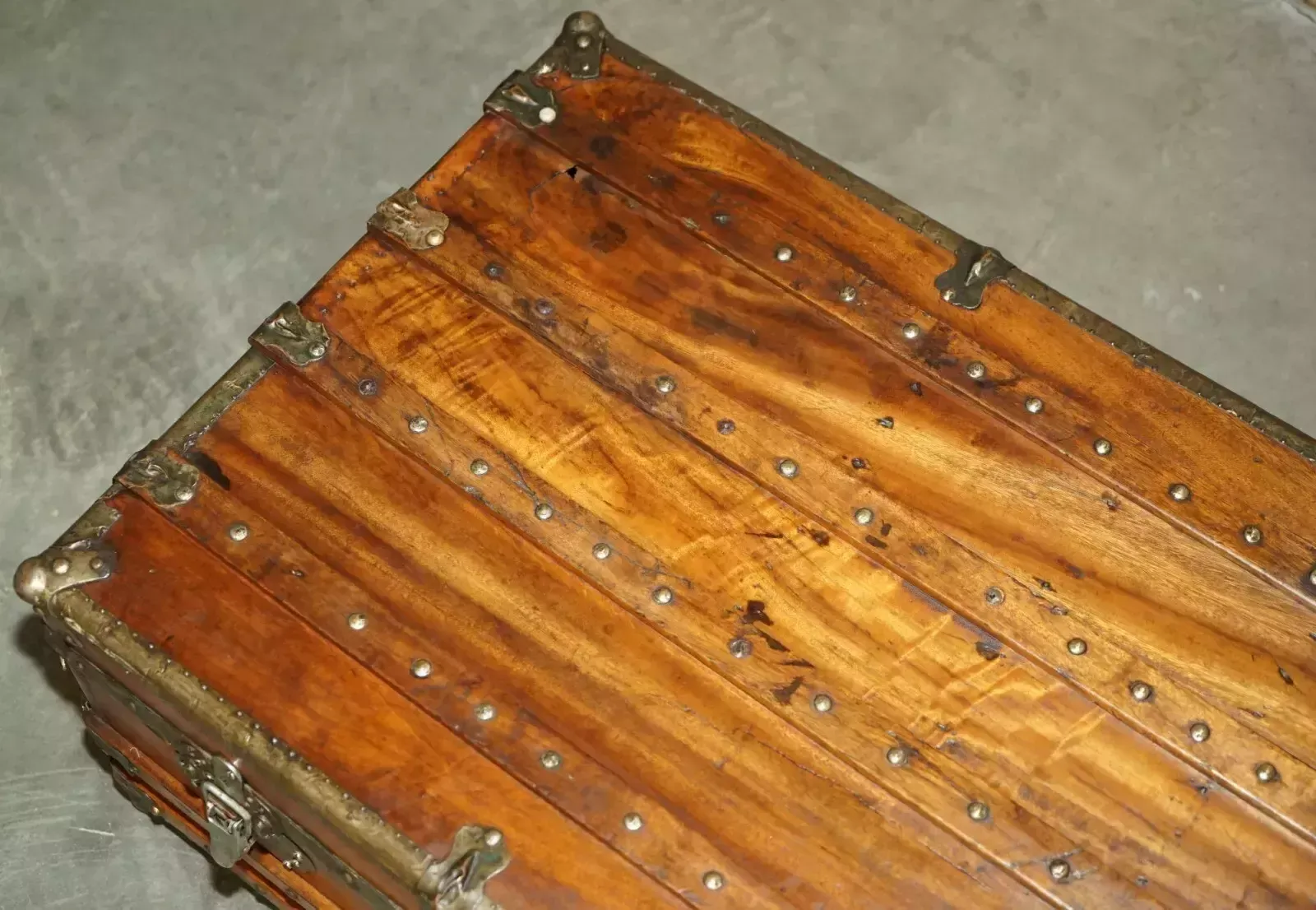 Exquisite Antique Circa 1900 Chinese Export Camphor Wood Steamer Luggage Trunk photo Furniture