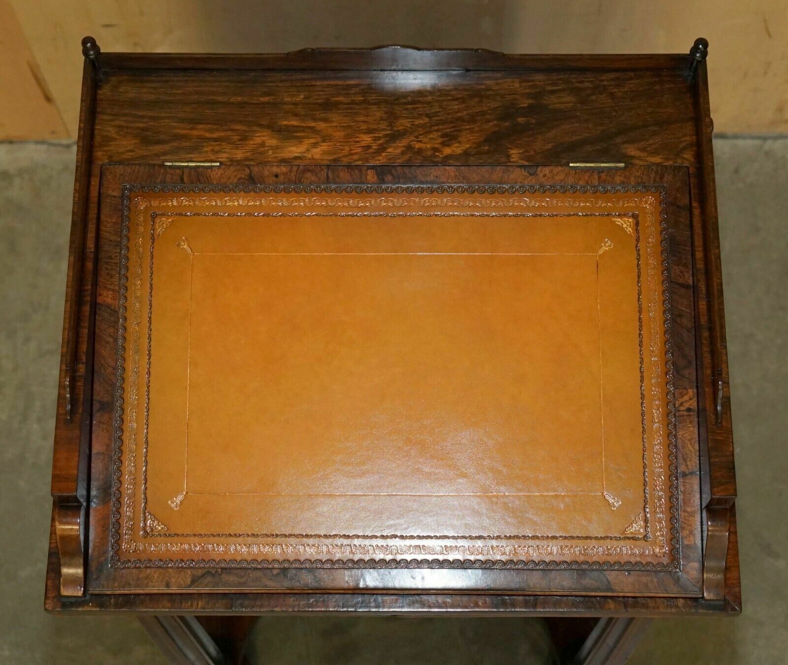 Antique Original Regency Circa 1810 1820 Rosewood Brown Leather Davenport Desk photo for sale