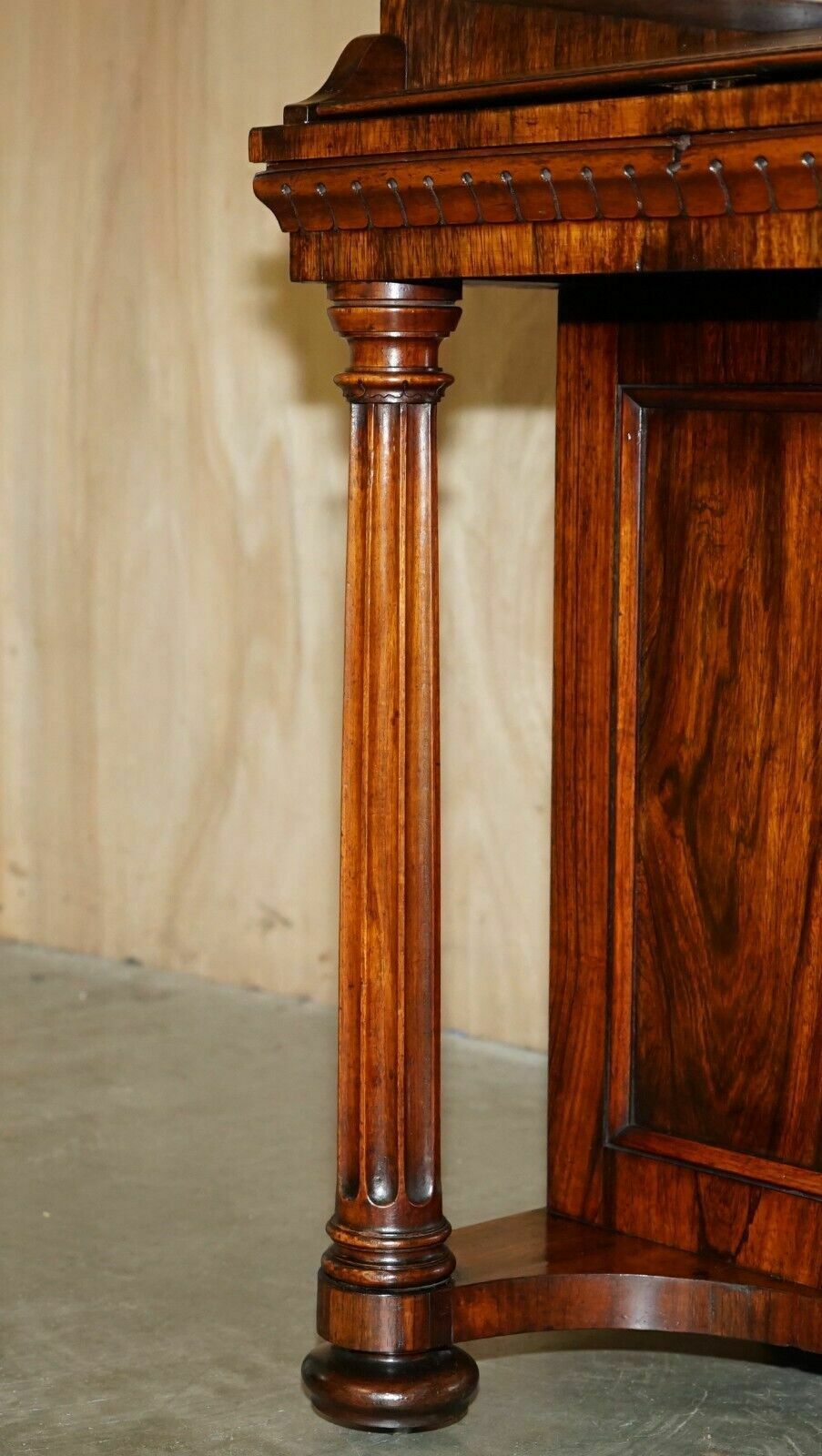 Antique Original Regency Circa 1810 1820 Rosewood Brown Leather Davenport Desk photo vintage