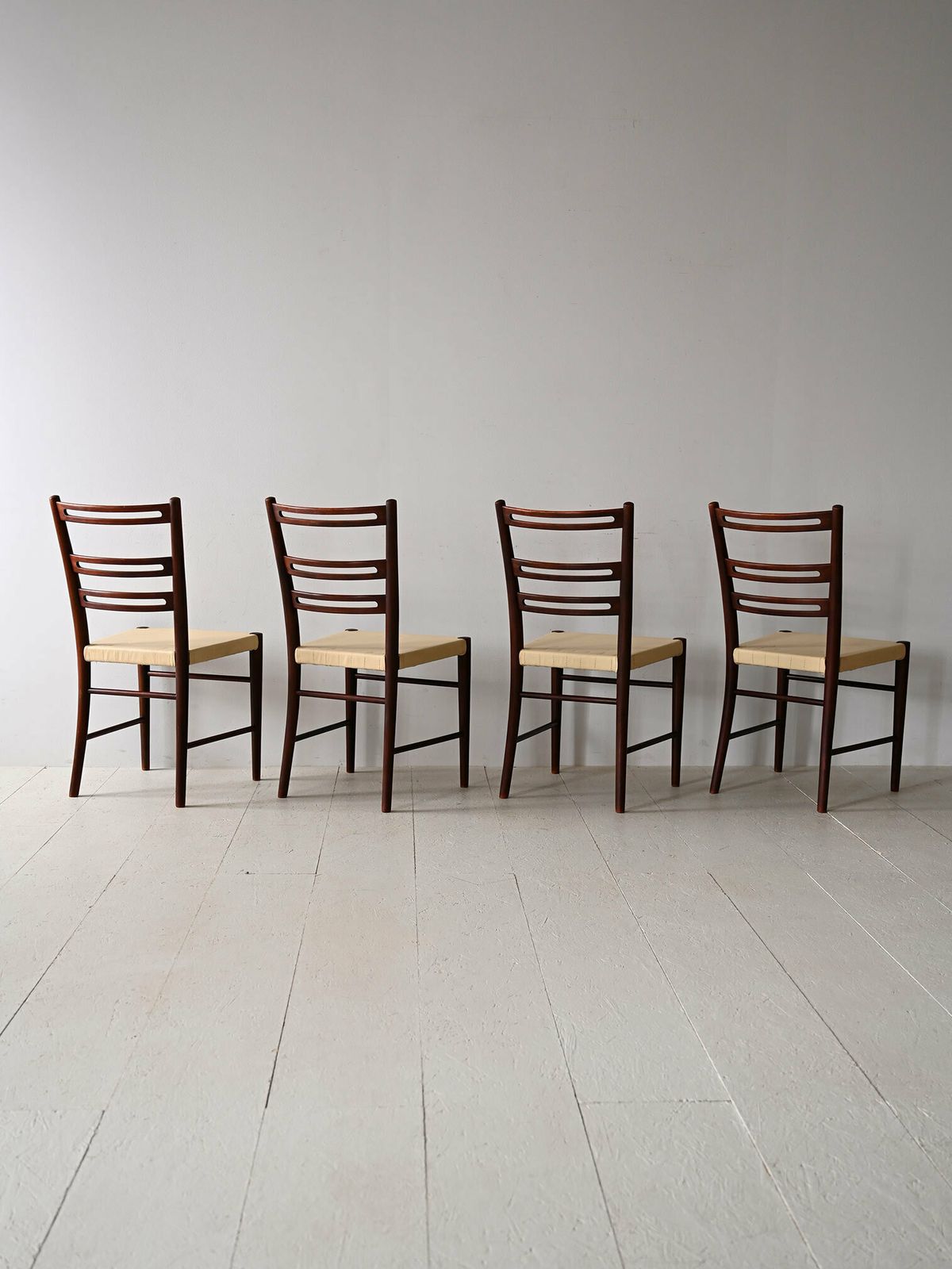 Scandinavian Chairs In Wood And Leather photo for sale