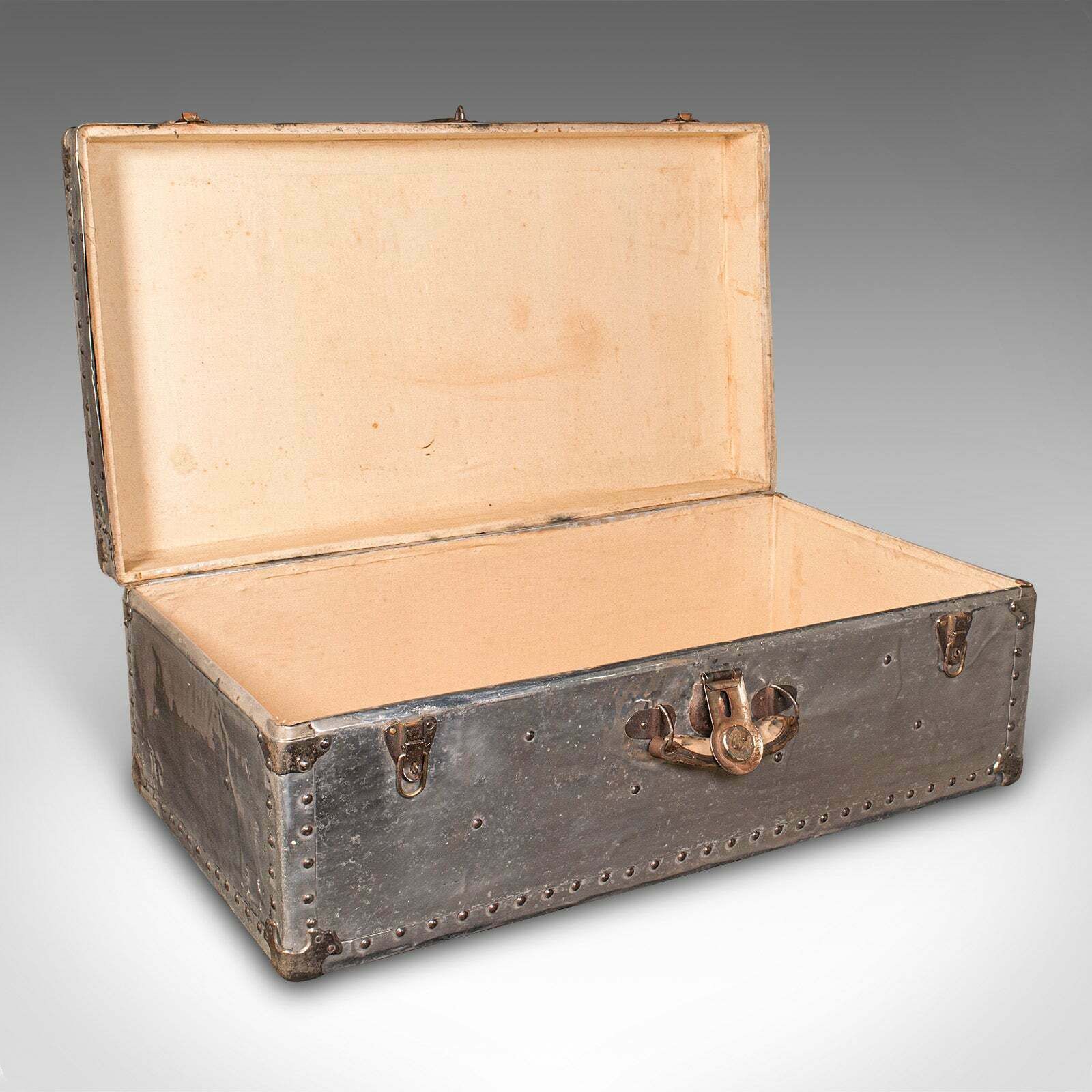 Large Antique Shipping Chest, Continental, Aluminium, Trunk, Edwardian, C.1910 photo furniture