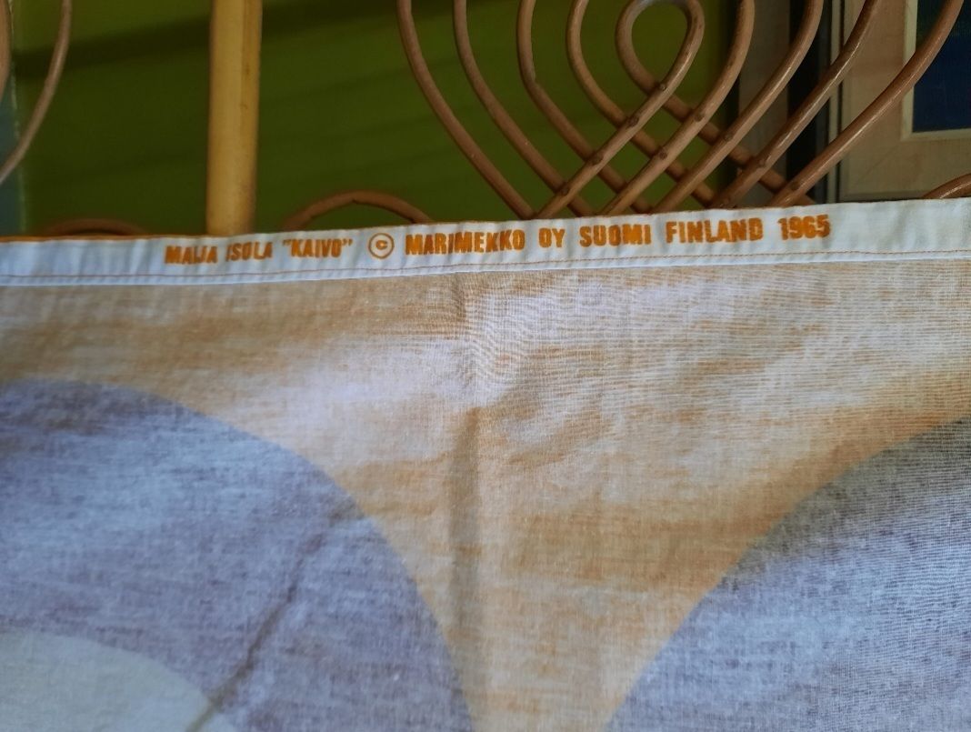 1960s Maija Isola For Marimekko Kaivo Curtain Panel   Table Runner   Finland   Scandinavian Decor photo 125.0