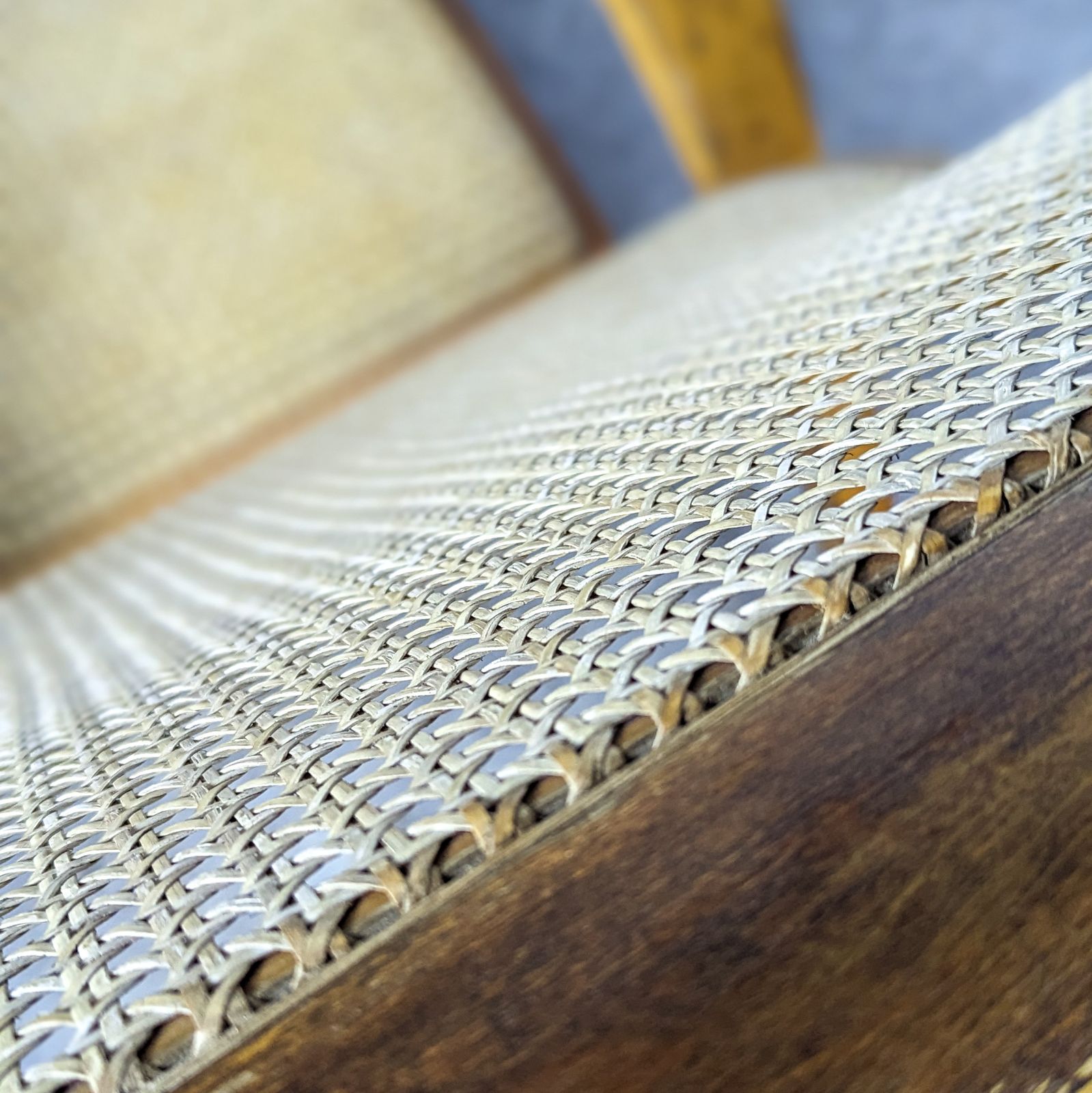 1940s Wood And Rattan Sun Lounger photo vintage