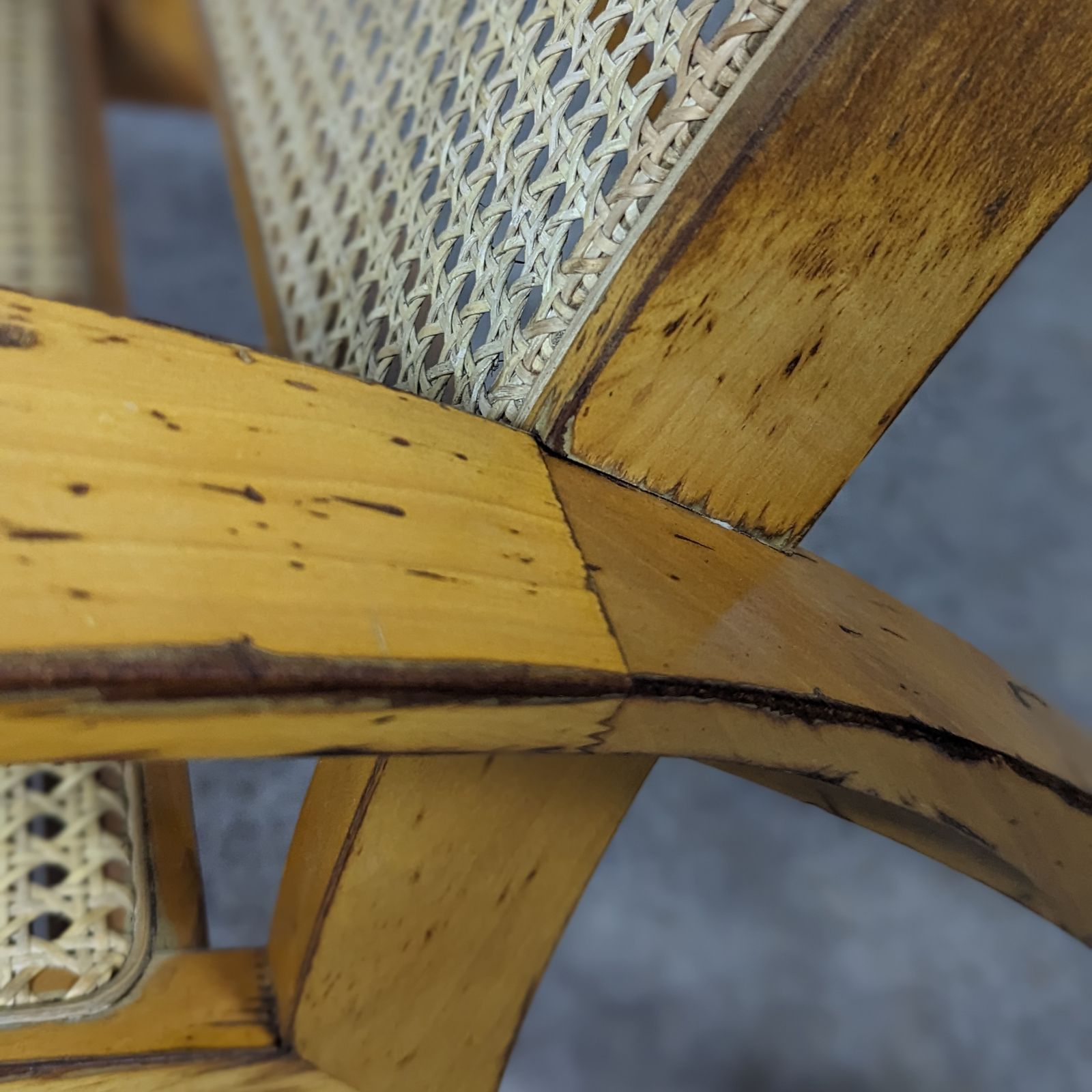 photo for sale 1940s Wood And Rattan Sun Lounger