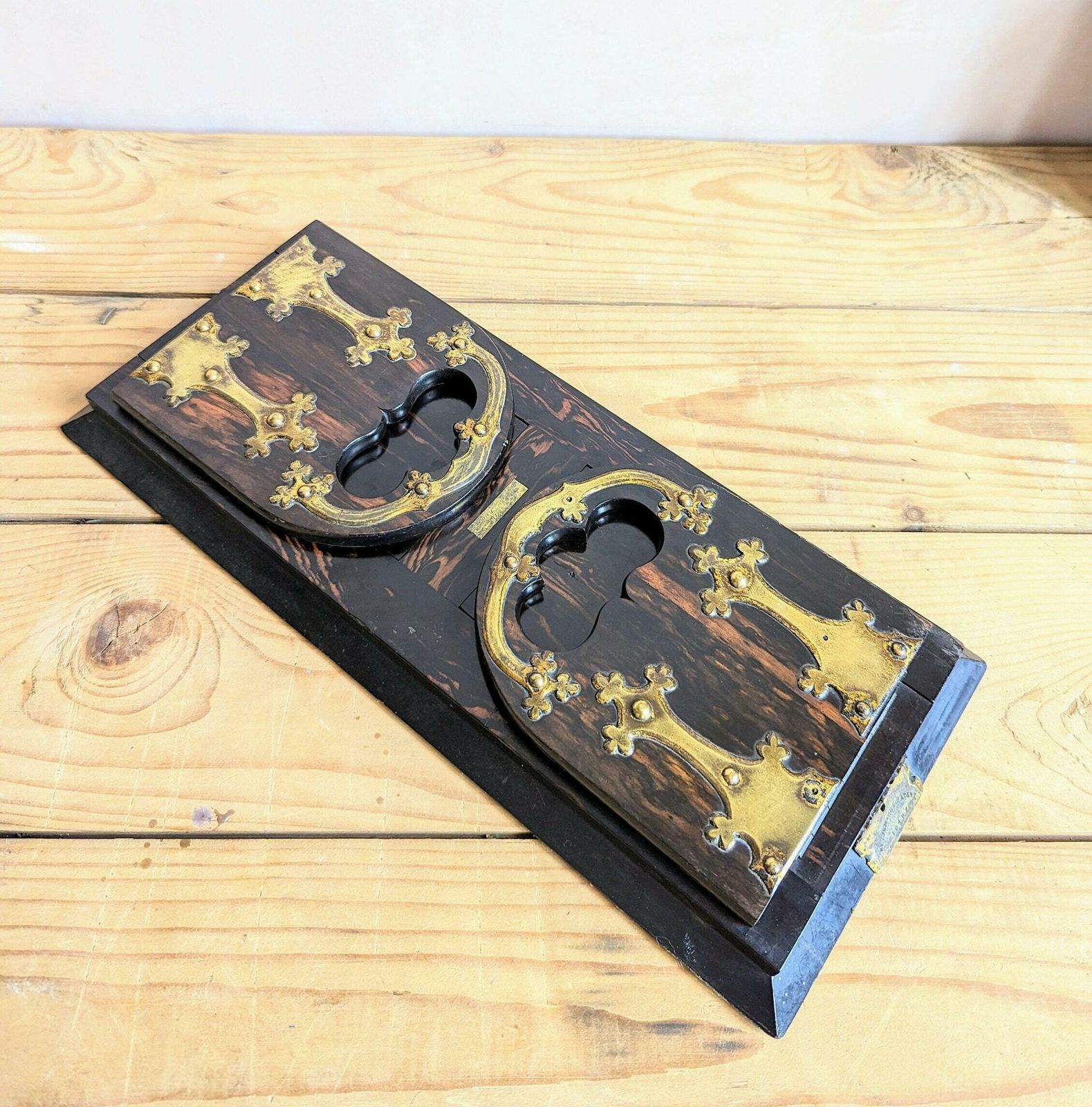 Antique Betjemann's Coromandel Book Slide C1880 photo vinterior