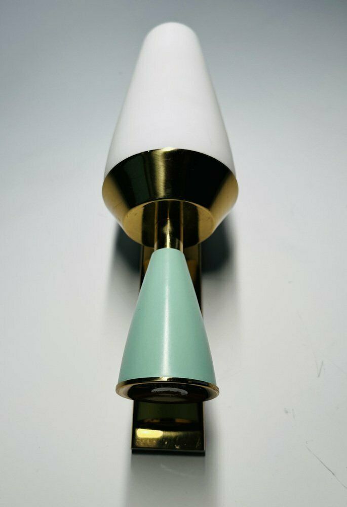Mid Century Italian Brass And Glass Sconce From Stilnovo photo Lighting