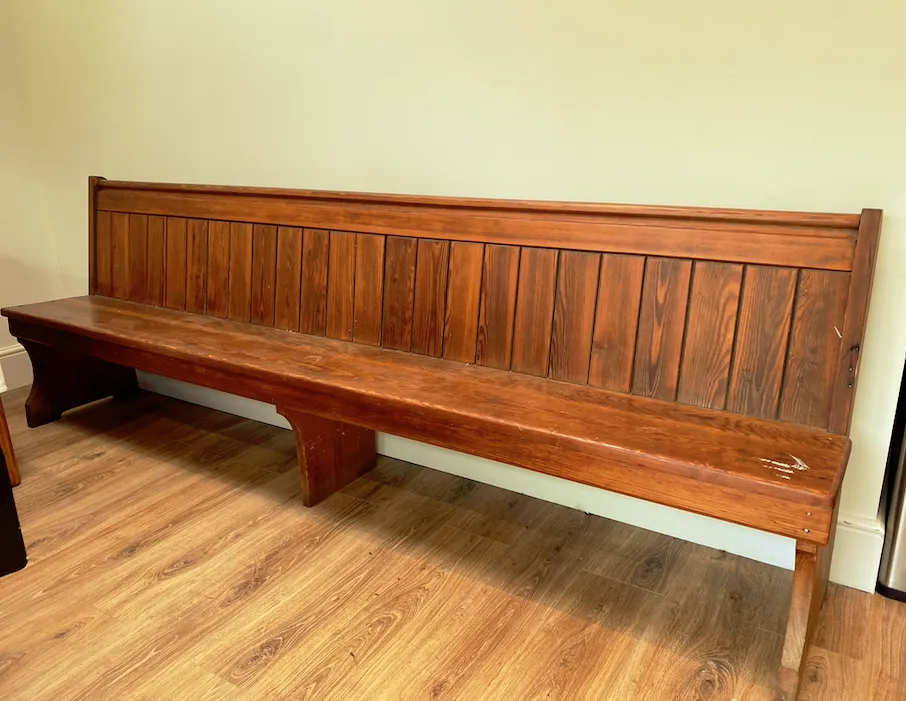 Vintage Solid Wood Church Pew