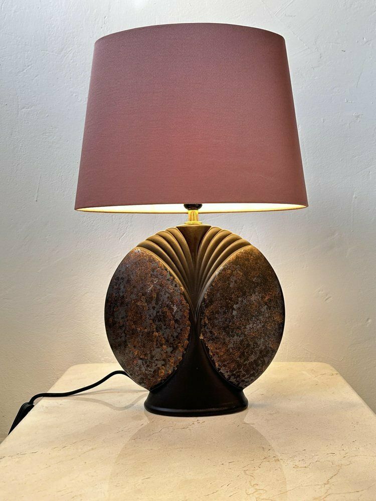 Mid Century Shell Shaped Ceramic Dark Purple Table Lamp By Goebel Porzellanfabrik, 1970s photo Lighting