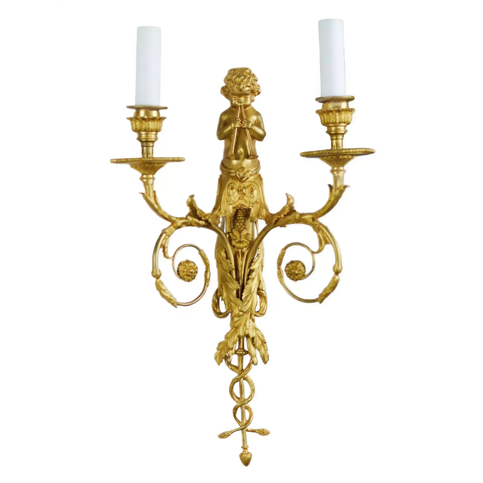Pair Of French Gilt Bronze Sconces, Louis XVI Style, 19th Century. photo furniture