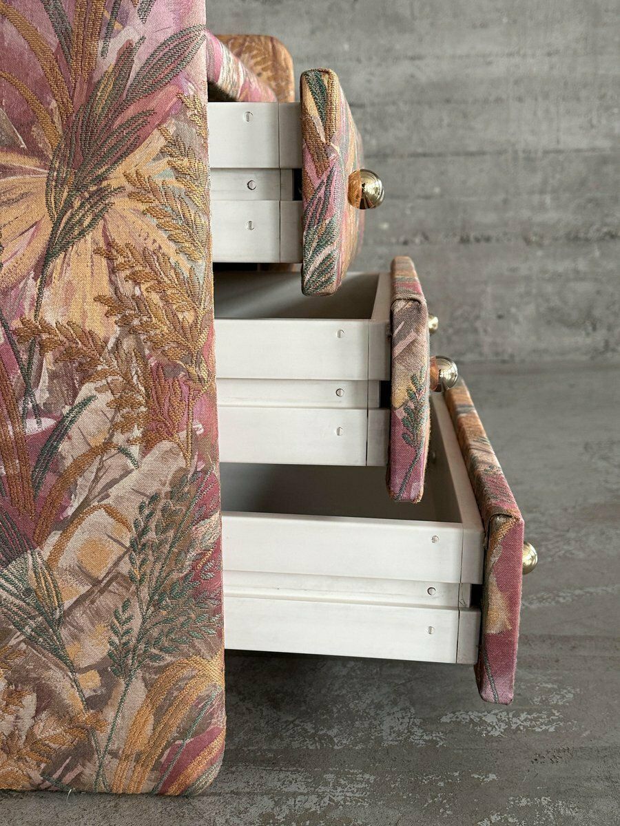 Vintage Upholstered Pastel Floral Nightstand, 1960s photo 1409.0