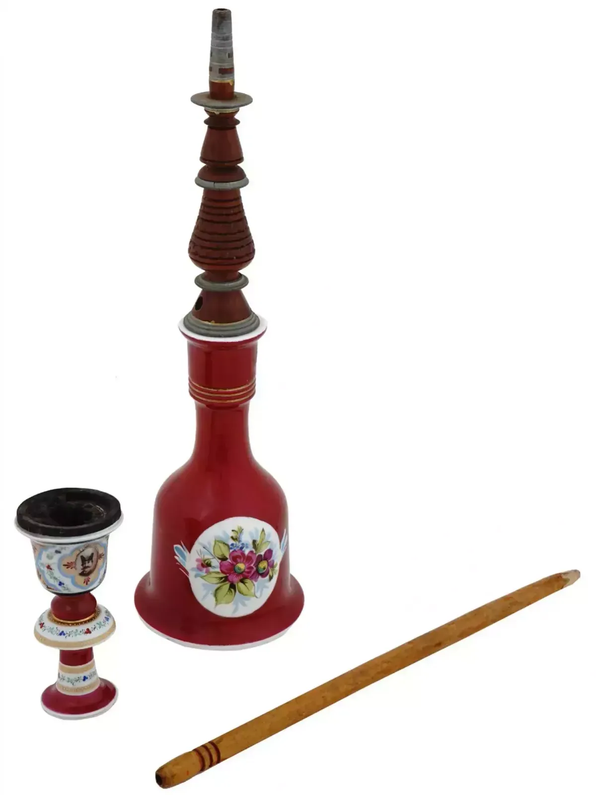 Hand Painted Porcelain Hookah. Kuznetsov Factory In Dulevo. Russia. 19th Century photo buy