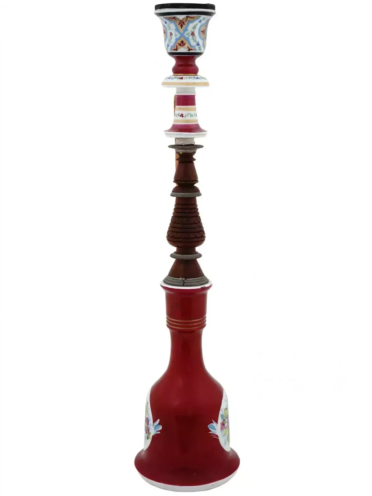 Hand Painted Porcelain Hookah. Kuznetsov Factory In Dulevo. Russia. 19th Century photo vintage