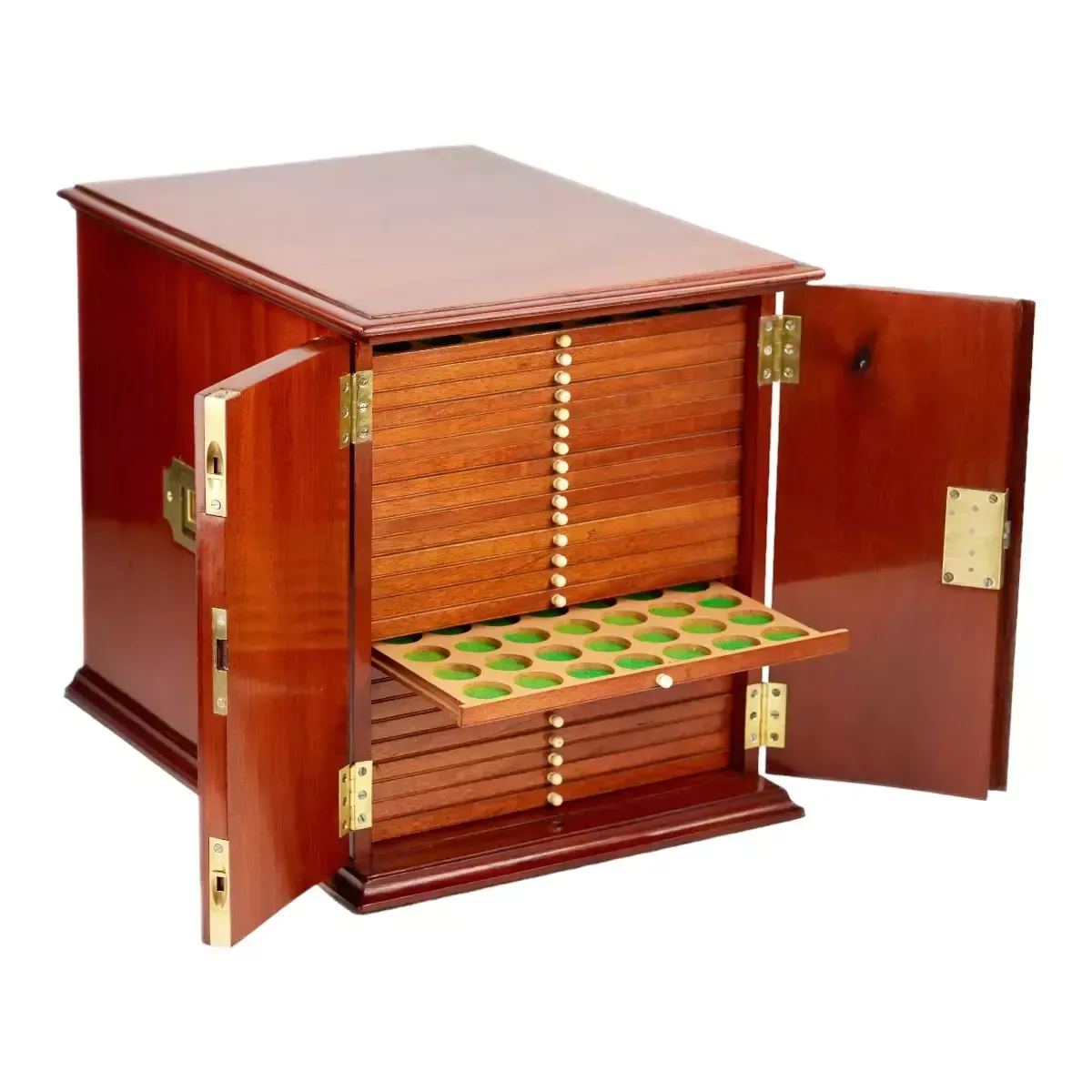 Wooden Cabinet For Coins And Medals From The 19th Century.