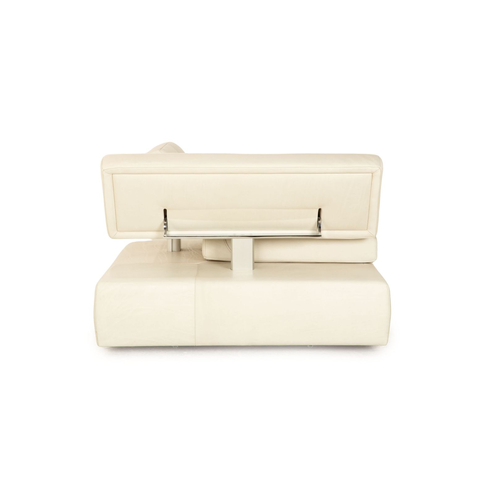 Fauteuil FSM Square Up en cuir blanc et gris, fonction manuelle photo vinterior