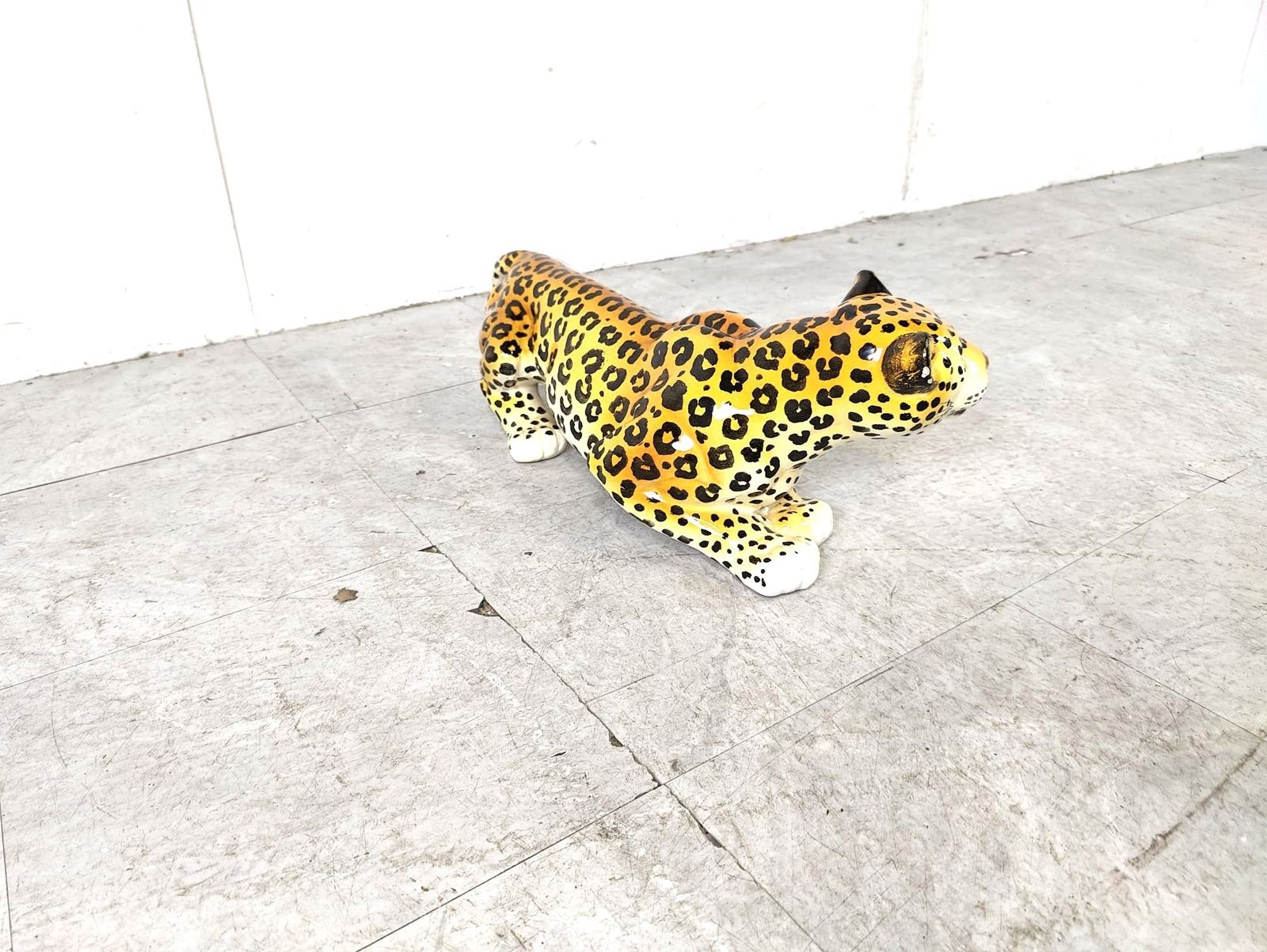 Ceramic Hand Painted Leopard, 1960's Italy photo buy