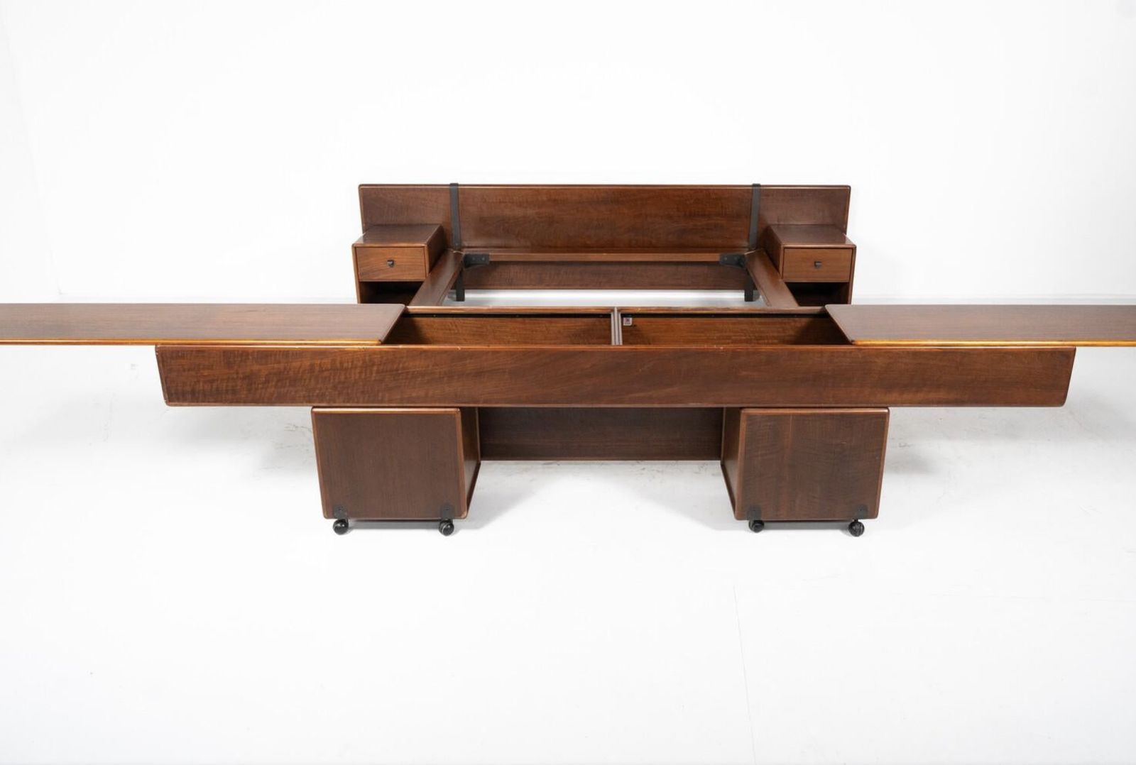 3640.0 Mid Century Modern Bed With Nightstands By Fabio Lenci For Bernini, Italy, 1970s photo