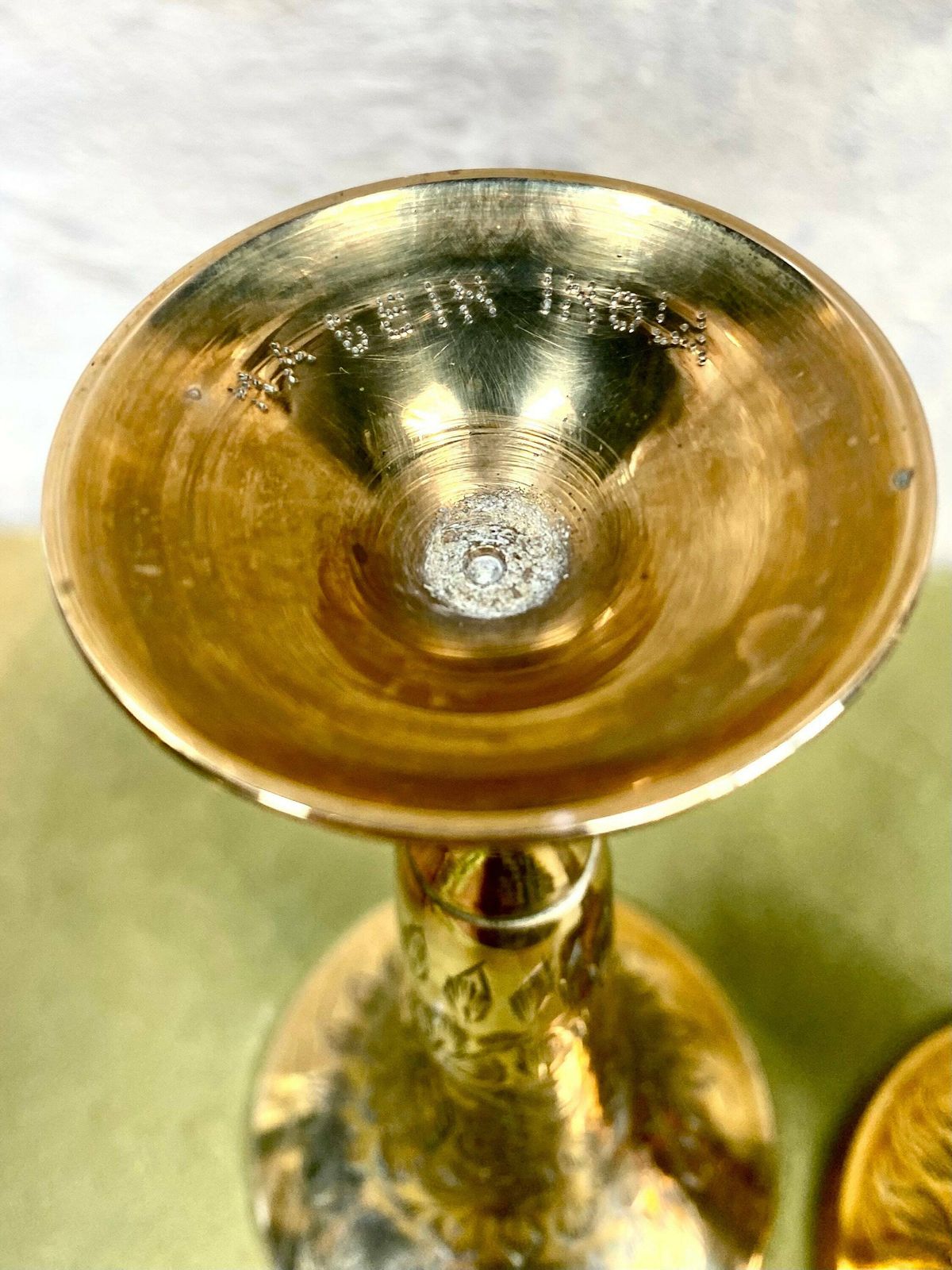 Pair Of Vintage Brass Candleholder, Vase . Tableware. Wedding Gift. Made In India photo vinterior