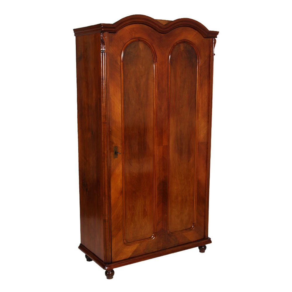 1860s Austrian Biedermeier Wardobe In Walnut, Polished To Wax