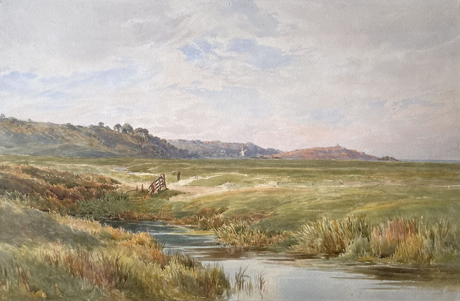 Distant View Of Rye   Early 20th Century British Watercolour By Joseph Arthur Powell