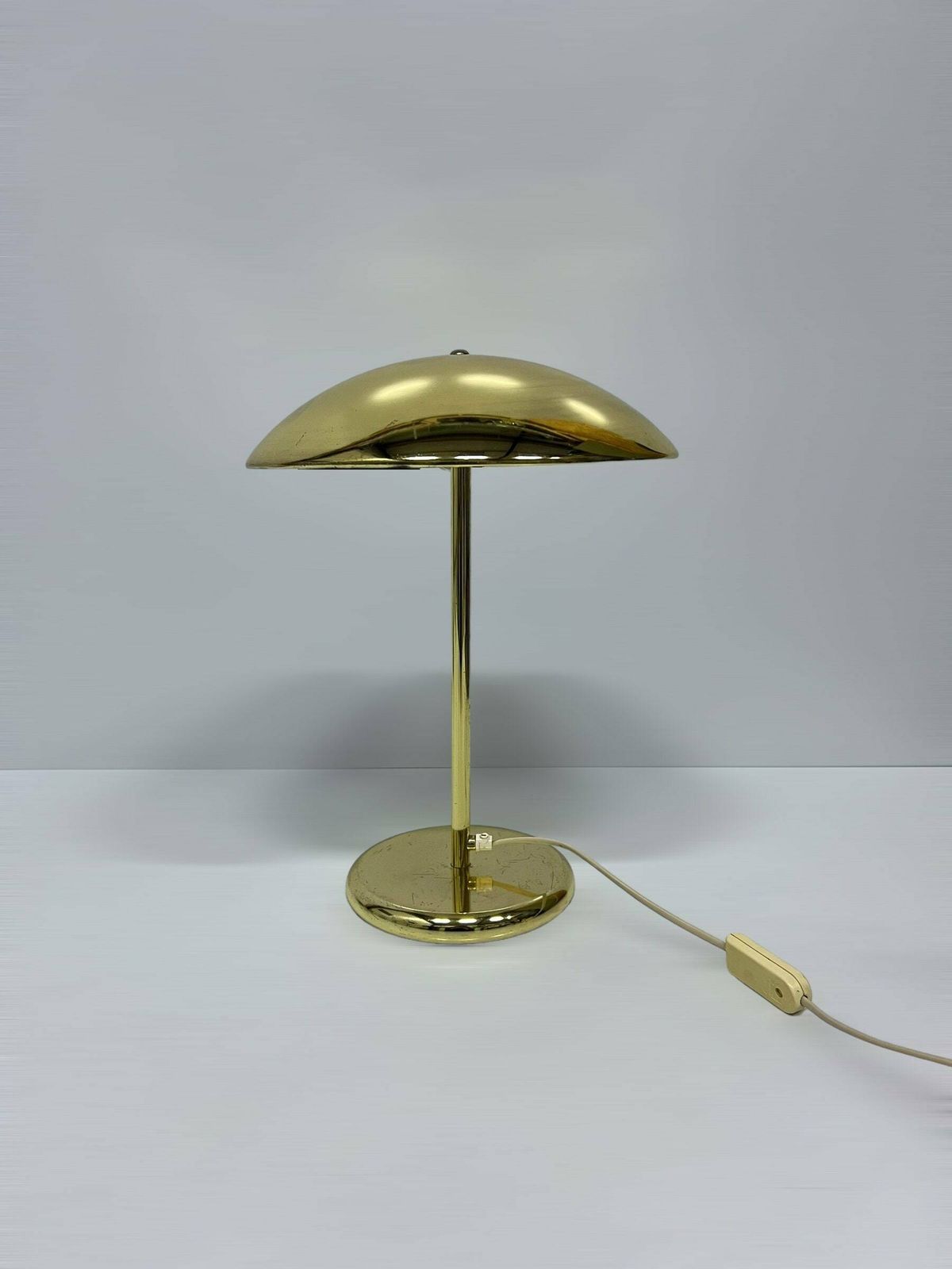 Rare Ikea Table Lamp, Vintage Postmodern Design, Space Age Desk Light, Gold Metal Blemishes Patina