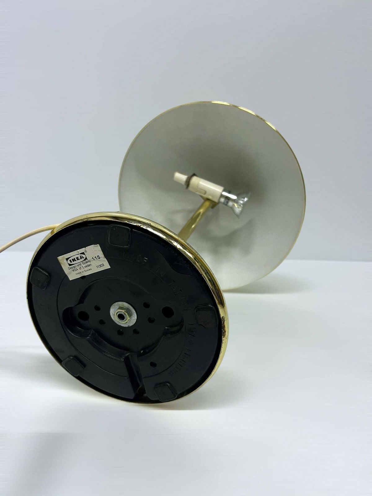 Rare Ikea Table Lamp, Vintage Postmodern Design, Space Age Desk Light, Gold Metal Blemishes Patina photo buy