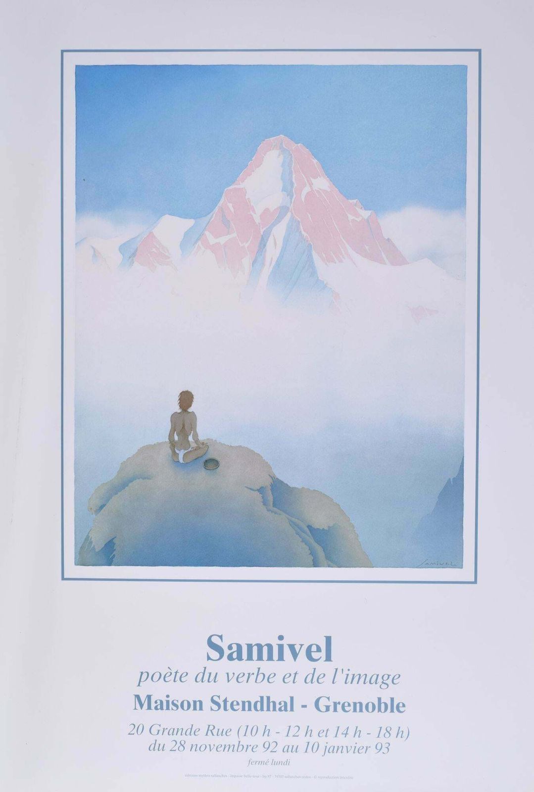 Samivel Paul Gayet Tancrède Samivel Grenoble Original Vintage Skiing Poster Poet Of The Word And The Image 1992