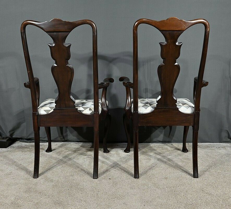 Pair Of Chippendale Mahogany Armchairs, England   Early 20th Century photo 1320.0