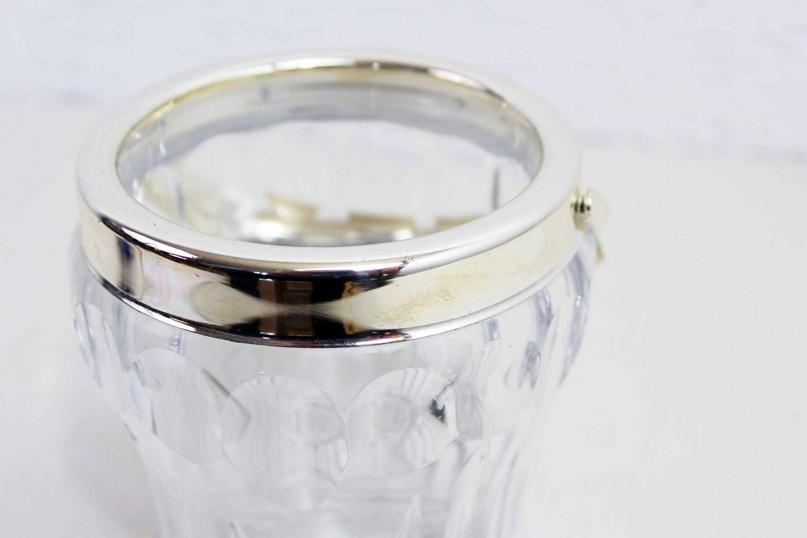 Ice Bucket In Crystal And Silver Metal With Its Spoon, France 1970 photo vinterior