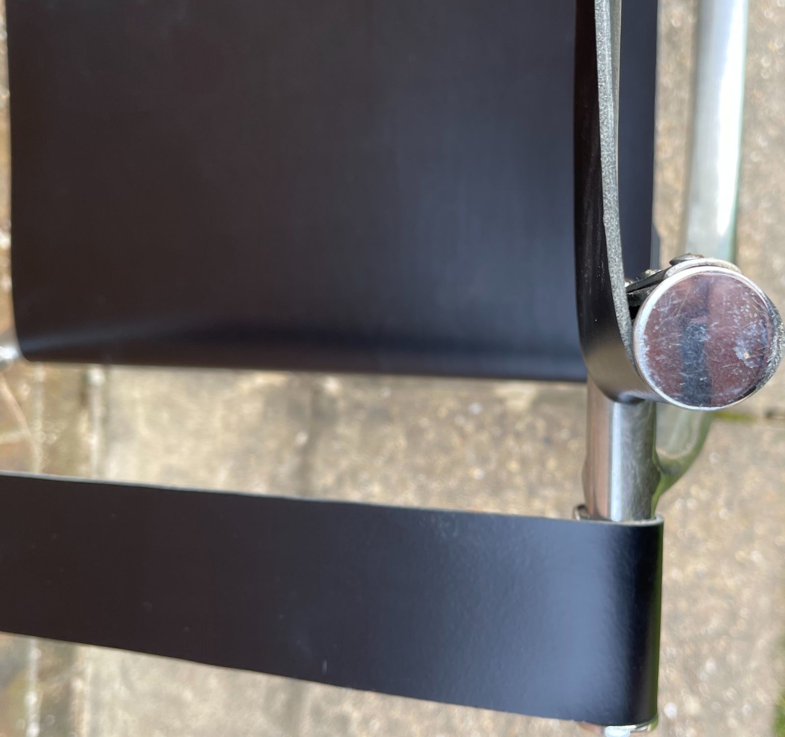 photo buy Ambrose Heal, A Rare Pair Of Original Heal's 1930s Chromium Plated Tubular Steel And Leather Roman Curule Chairs