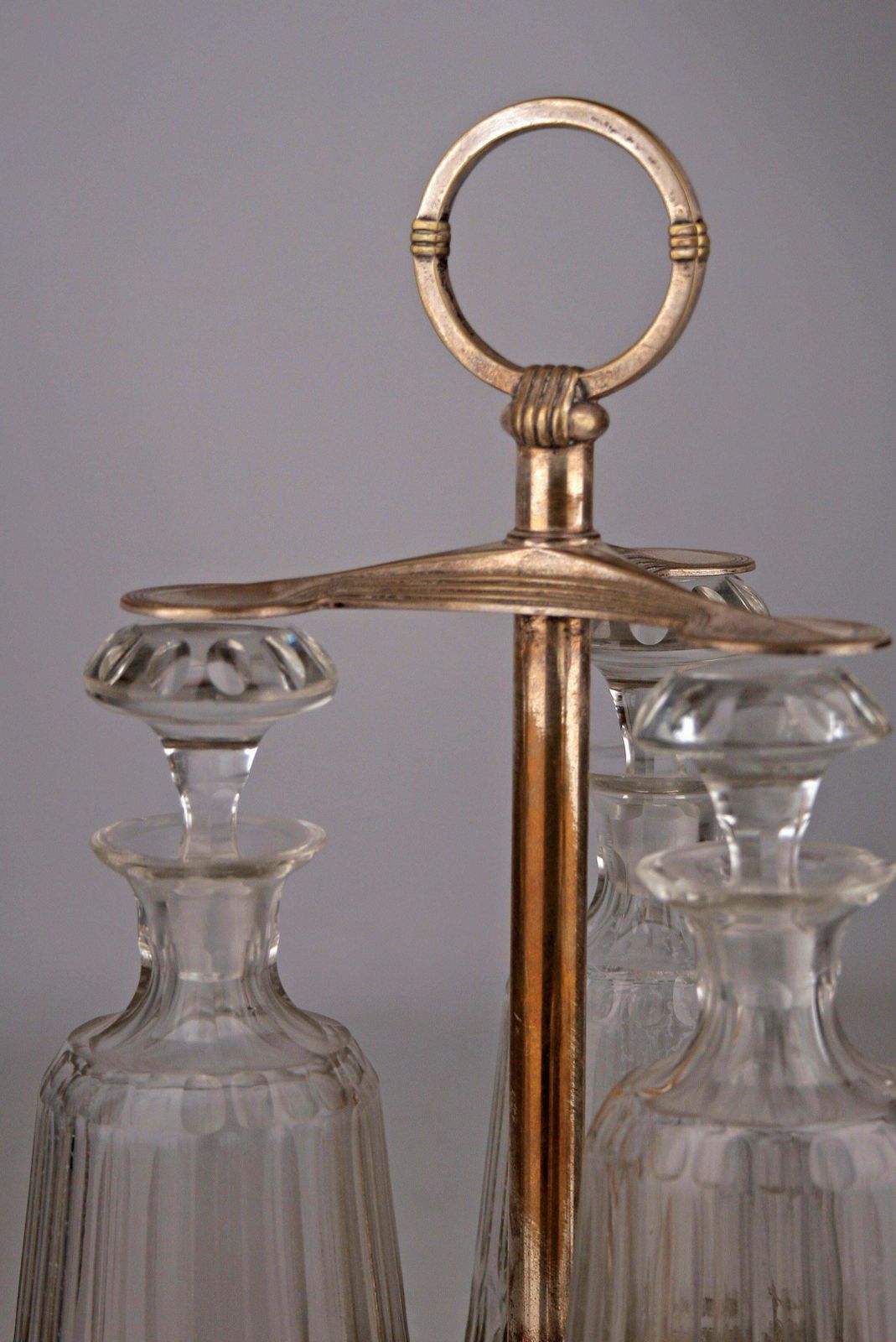 Jugendstil/Art Nouveau Set Of Silver Tantalus And Three Glass Decanters With Stoppers By German Company Württembergische Metallwarenfabrik (Wmf) photo Home Decor