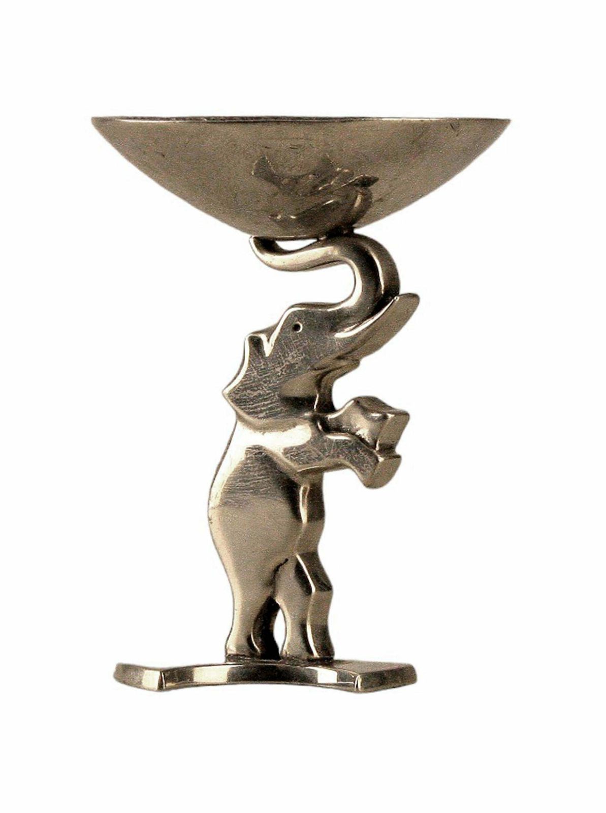 1930s Art Déco Silvered Metal Elephant Holding An Ashtray By Werkstätte Hagenauer Wien, Austria photo 1375.0
