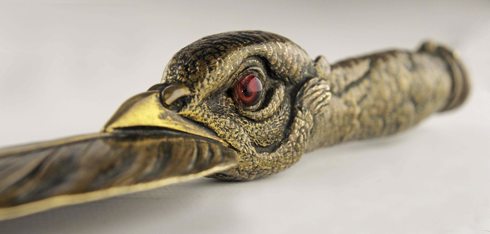 Late 19th Century Bronze Letter Opener Knife Depicting An Eagle Made By French Animalier Sculptor Jules Moigniez photo vintage