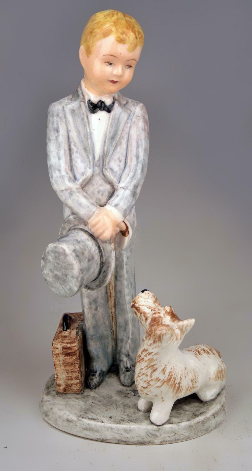 Mid 20th Century Hand Painted Glazed Porcelain Figurine Of Boy And Dog By Marcel Goldscheider For Myott Son & Co. photo furniture