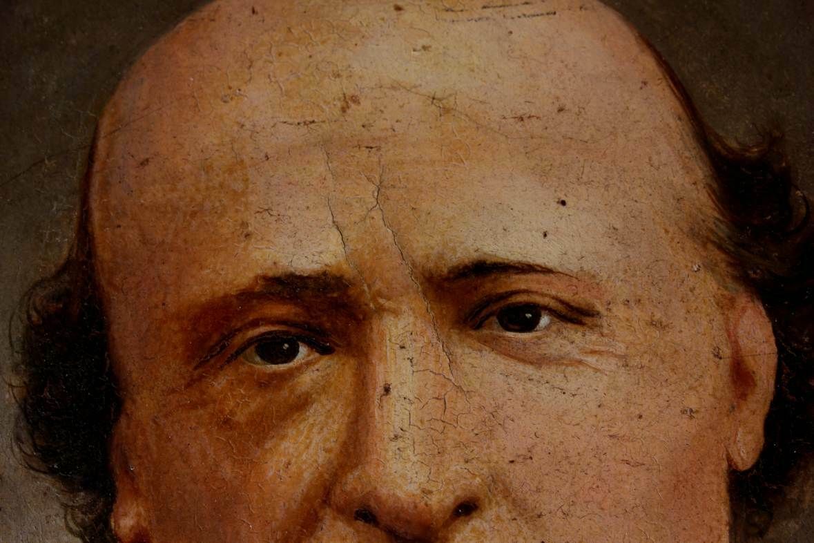 French Priest Oil Painting. Framed Religious Man Portrait. Lyon 1888. photo vinterior