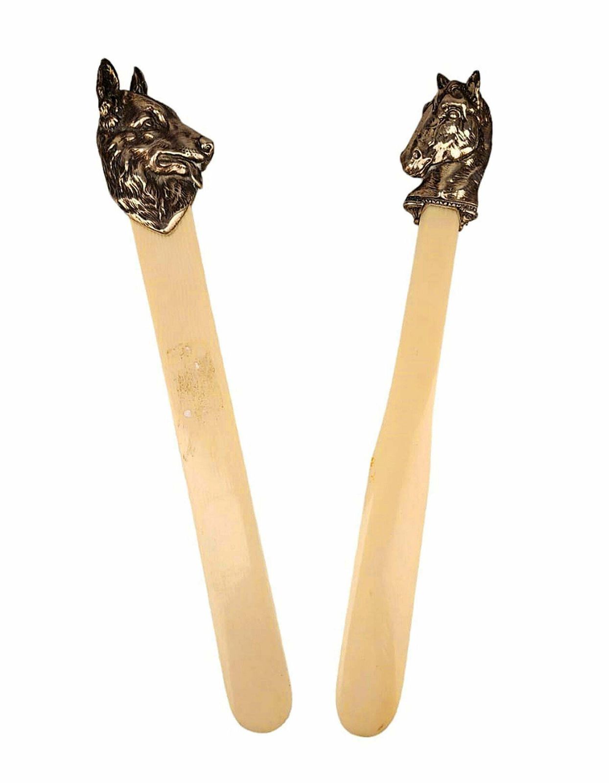 Pair Of Late Victorian English Bone Letter Openers With Sterling Silver Handles photo furniture