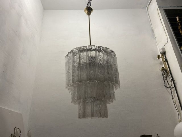 Large Murano Glass Tube Chandelier By Zonca photo buy