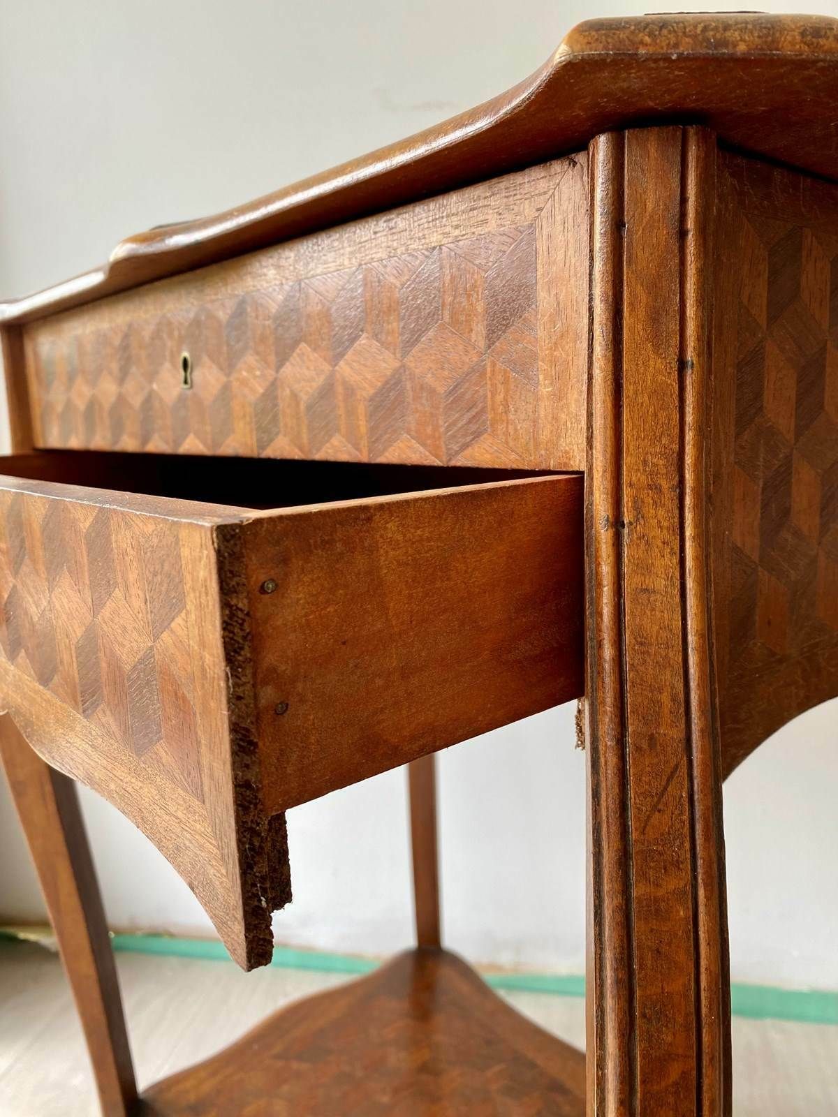 Antique French Geometric Vanity Side Table photo buy
