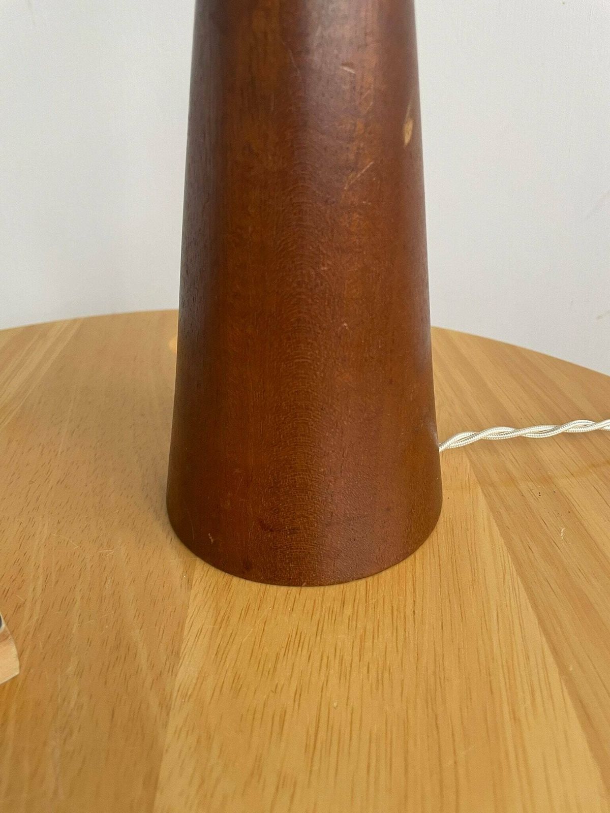 Tall Danish Teak Side Lamp In A Cone Shape 1960s 70s Mid Century photo vintage