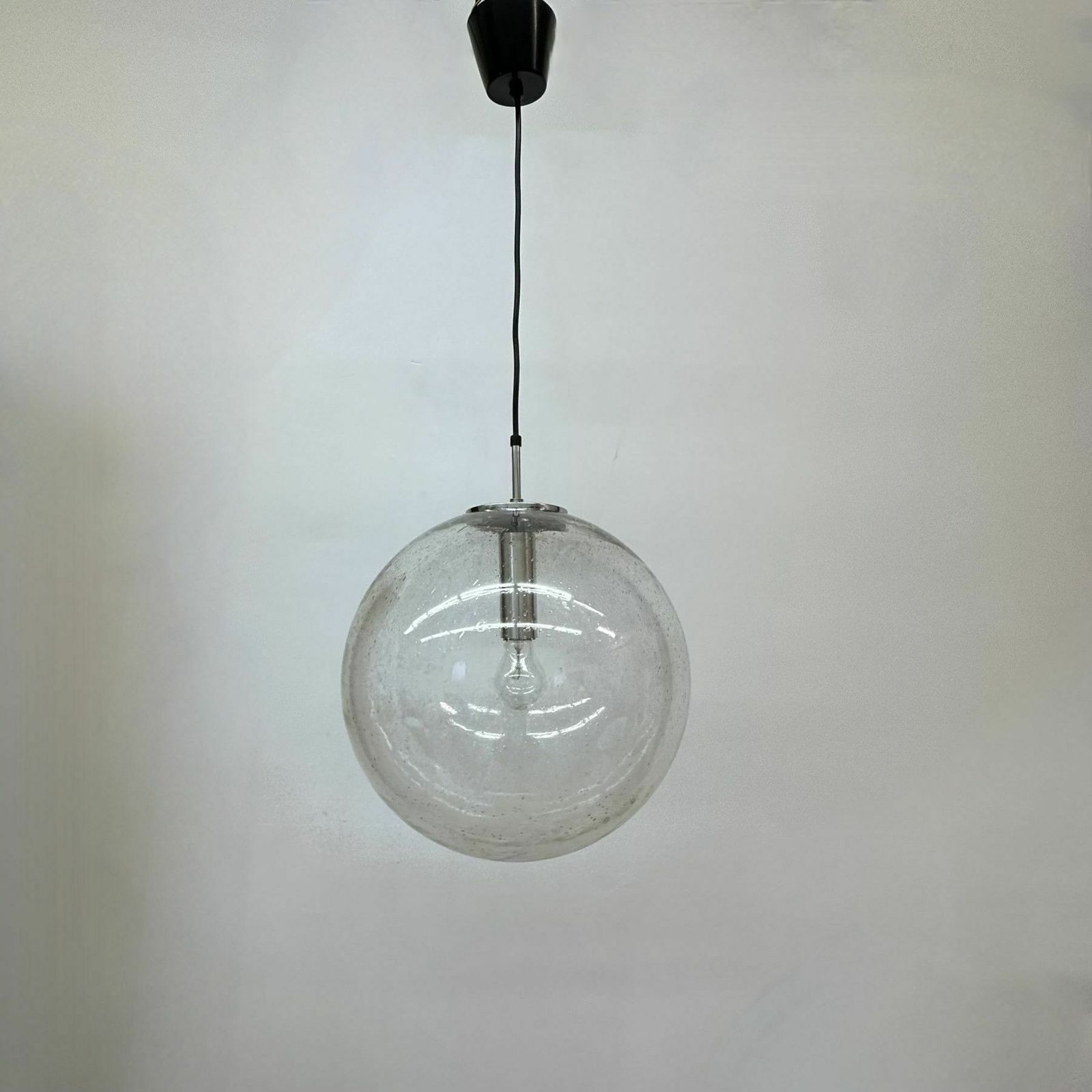 Large Limburg Glashütte Hanging Lamp Globe 1970s Germany photo 581.0